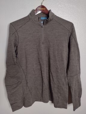 Kuhl Mens Wool Blend 1/4 Zip Top Sweater Sweatshirt Small Outdoor Gorp DD